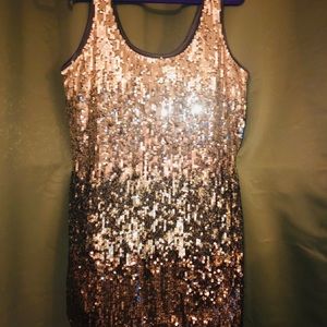 Ombré Brown Sequin Cocktail Dress